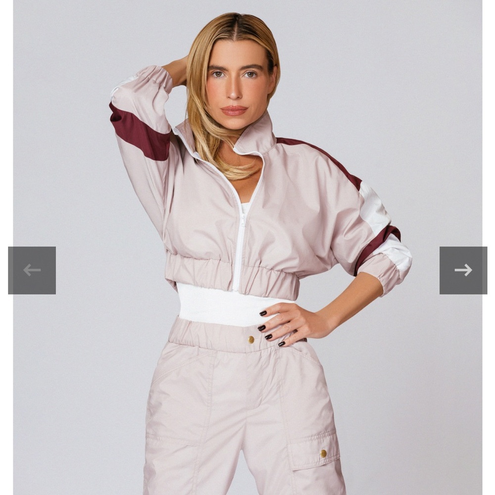 NWT Set of Micro Crop Color Blocked TA Track Jacket + Pants